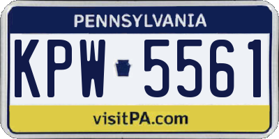 PA license plate KPW5561