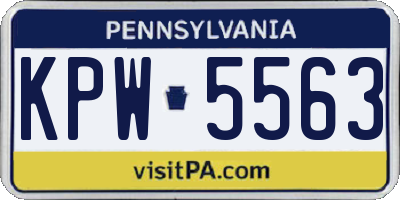 PA license plate KPW5563