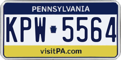 PA license plate KPW5564