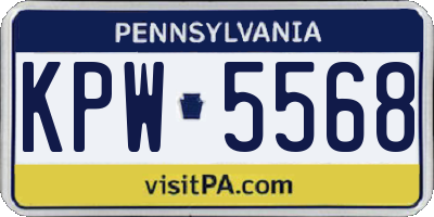 PA license plate KPW5568