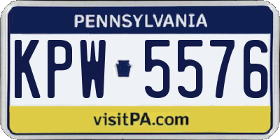 PA license plate KPW5576