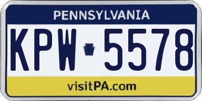 PA license plate KPW5578