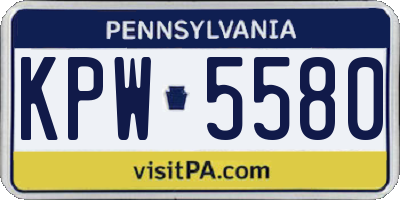 PA license plate KPW5580