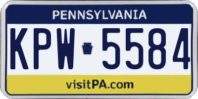 PA license plate KPW5584