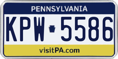 PA license plate KPW5586