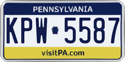 PA license plate KPW5587
