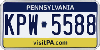 PA license plate KPW5588