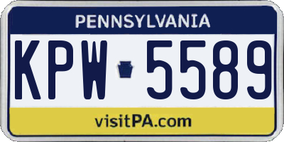 PA license plate KPW5589