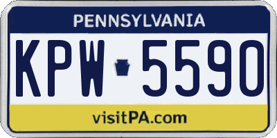 PA license plate KPW5590