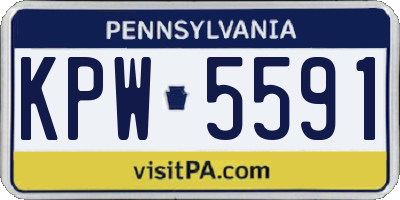 PA license plate KPW5591