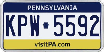 PA license plate KPW5592