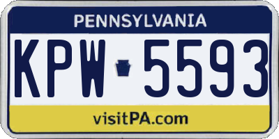 PA license plate KPW5593