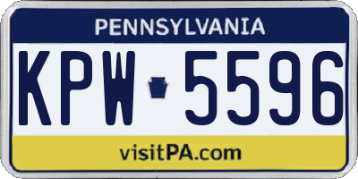 PA license plate KPW5596
