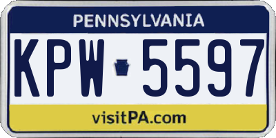 PA license plate KPW5597