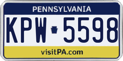 PA license plate KPW5598