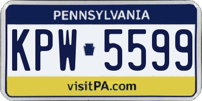 PA license plate KPW5599