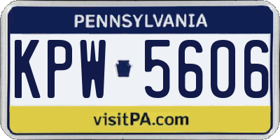 PA license plate KPW5606
