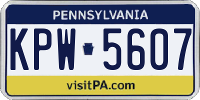 PA license plate KPW5607