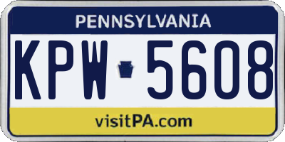 PA license plate KPW5608