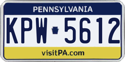 PA license plate KPW5612