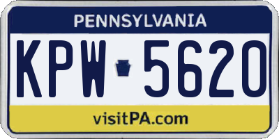 PA license plate KPW5620