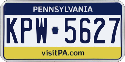 PA license plate KPW5627