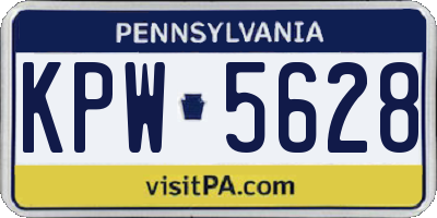 PA license plate KPW5628