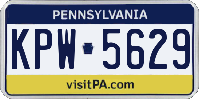PA license plate KPW5629