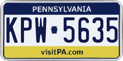 PA license plate KPW5635