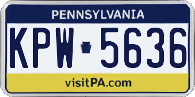 PA license plate KPW5636