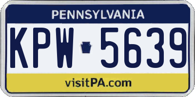 PA license plate KPW5639
