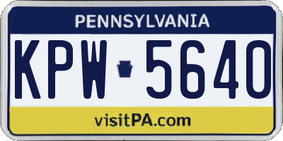 PA license plate KPW5640