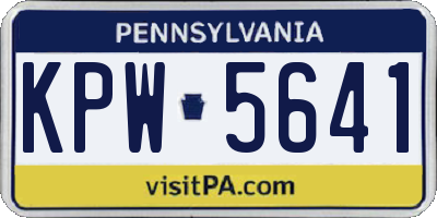 PA license plate KPW5641