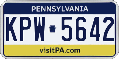 PA license plate KPW5642