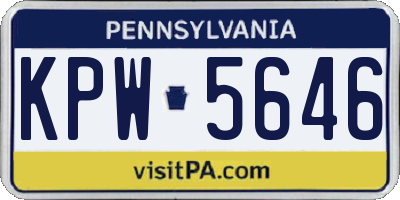 PA license plate KPW5646