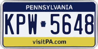 PA license plate KPW5648