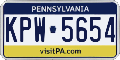 PA license plate KPW5654