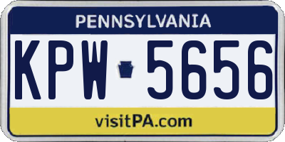 PA license plate KPW5656