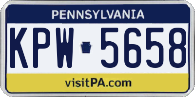 PA license plate KPW5658