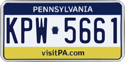 PA license plate KPW5661