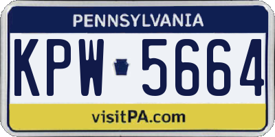 PA license plate KPW5664