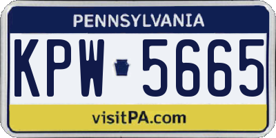 PA license plate KPW5665