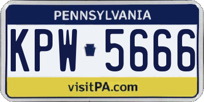 PA license plate KPW5666