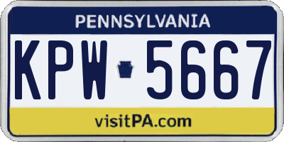PA license plate KPW5667