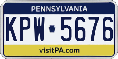 PA license plate KPW5676