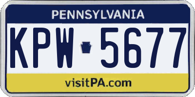 PA license plate KPW5677