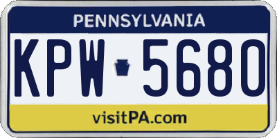 PA license plate KPW5680
