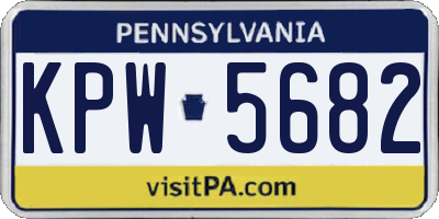 PA license plate KPW5682