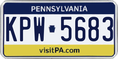 PA license plate KPW5683