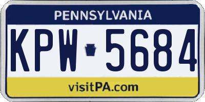 PA license plate KPW5684